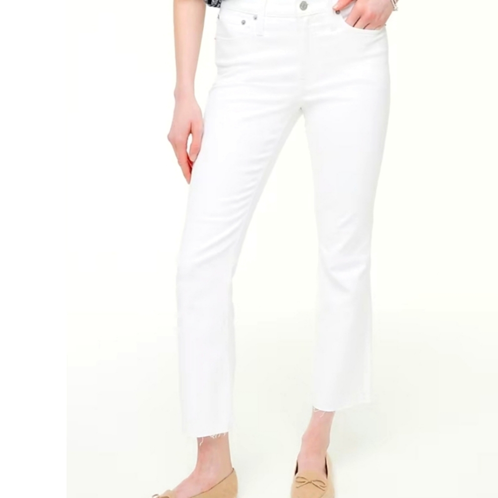 J. Crew Factory White Cropped Ankle Jeans